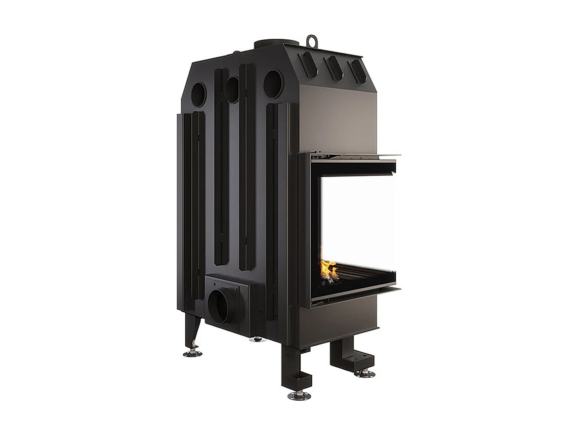 Cheminée d'angle Insert ouverture gauche Noir Energy 75x50x47 (15,1 kW) ECO