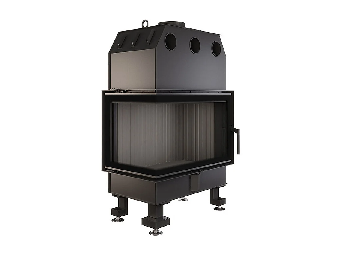 Cheminée d'angle Insert ouverture gauche Noir Energy 75x50x47 (15,1 kW) ECO
