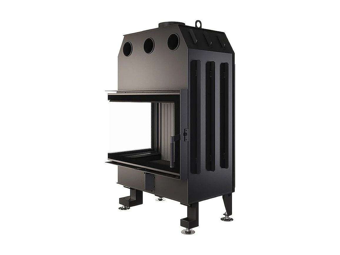 Cheminée d'angle Insert ouverture gauche Noir Energy 75x50x47 (15,1 kW) ECO