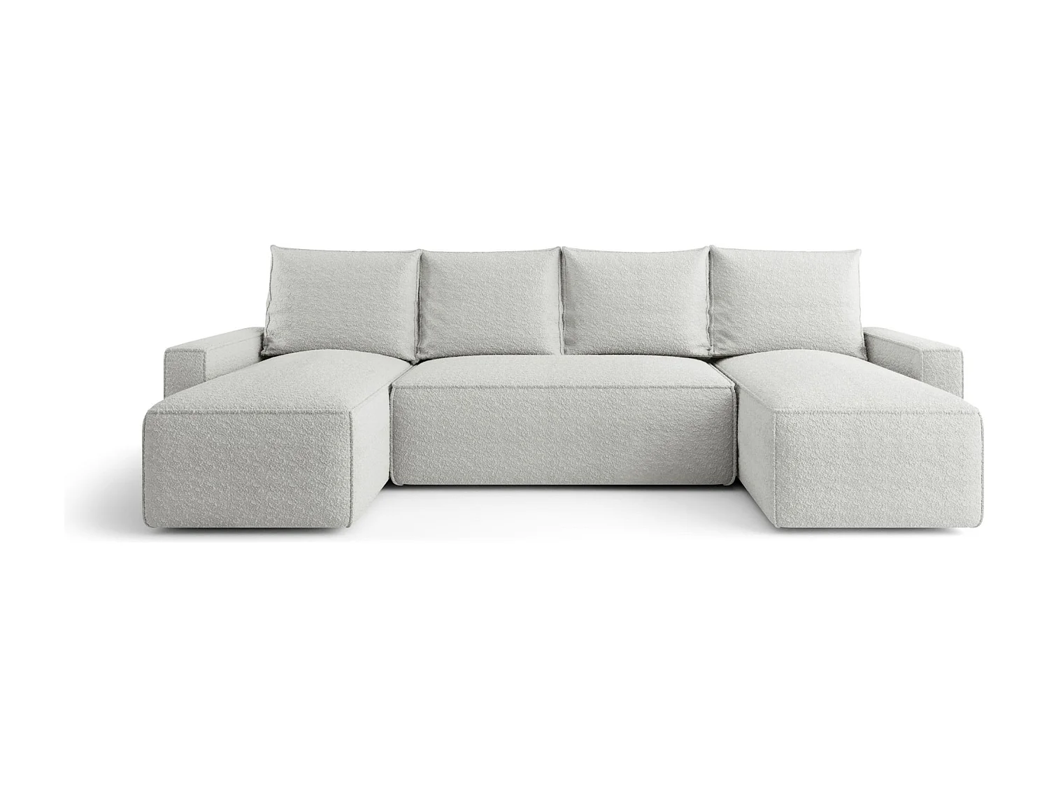 Canapé d'angle HAVANA en U blanc Bukle Quelle 1 - fonction couchage, coffre à literie