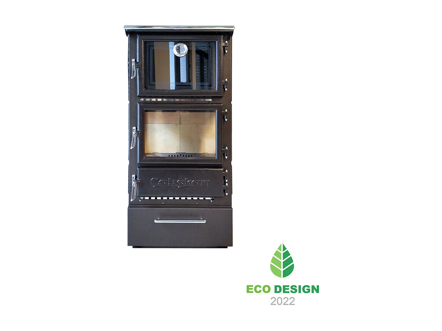 Freistehender Holzofen mit Backofen - 306 3D-Box