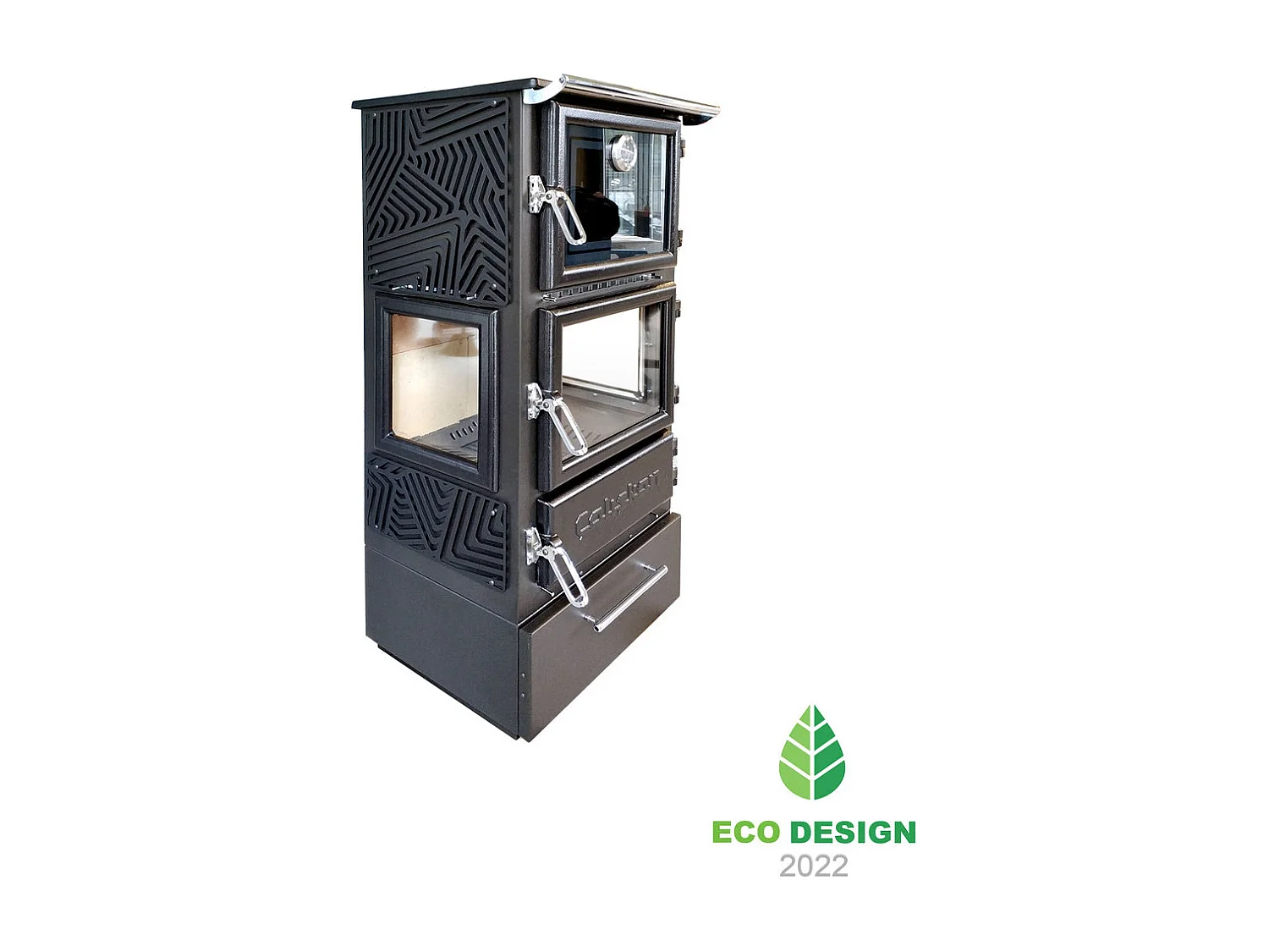 Freistehender Holzofen mit Backofen - 306 3D-Box
