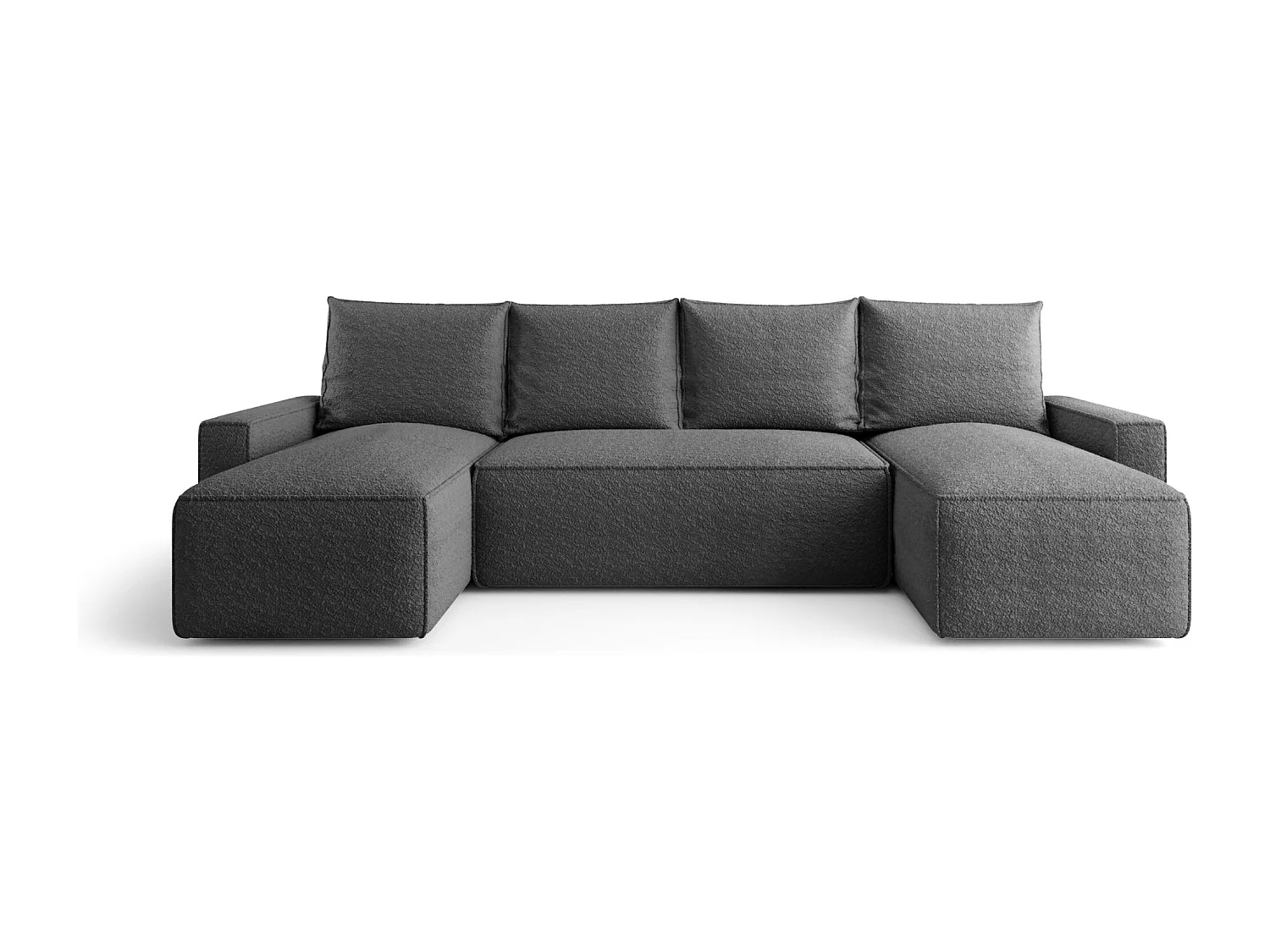 Canapé d'angle HAVANA en U gris foncé Bukle Quelle 92 - fonction couchage, coffre à literie