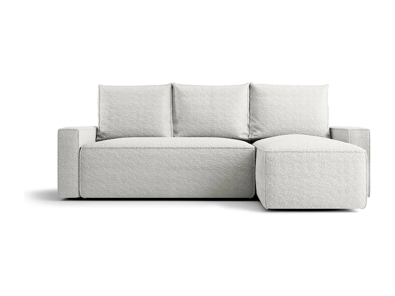 Canapé d'angle HAVANA droit blanc Bukle Quelle 1 - fonction couchage, coffre à literie