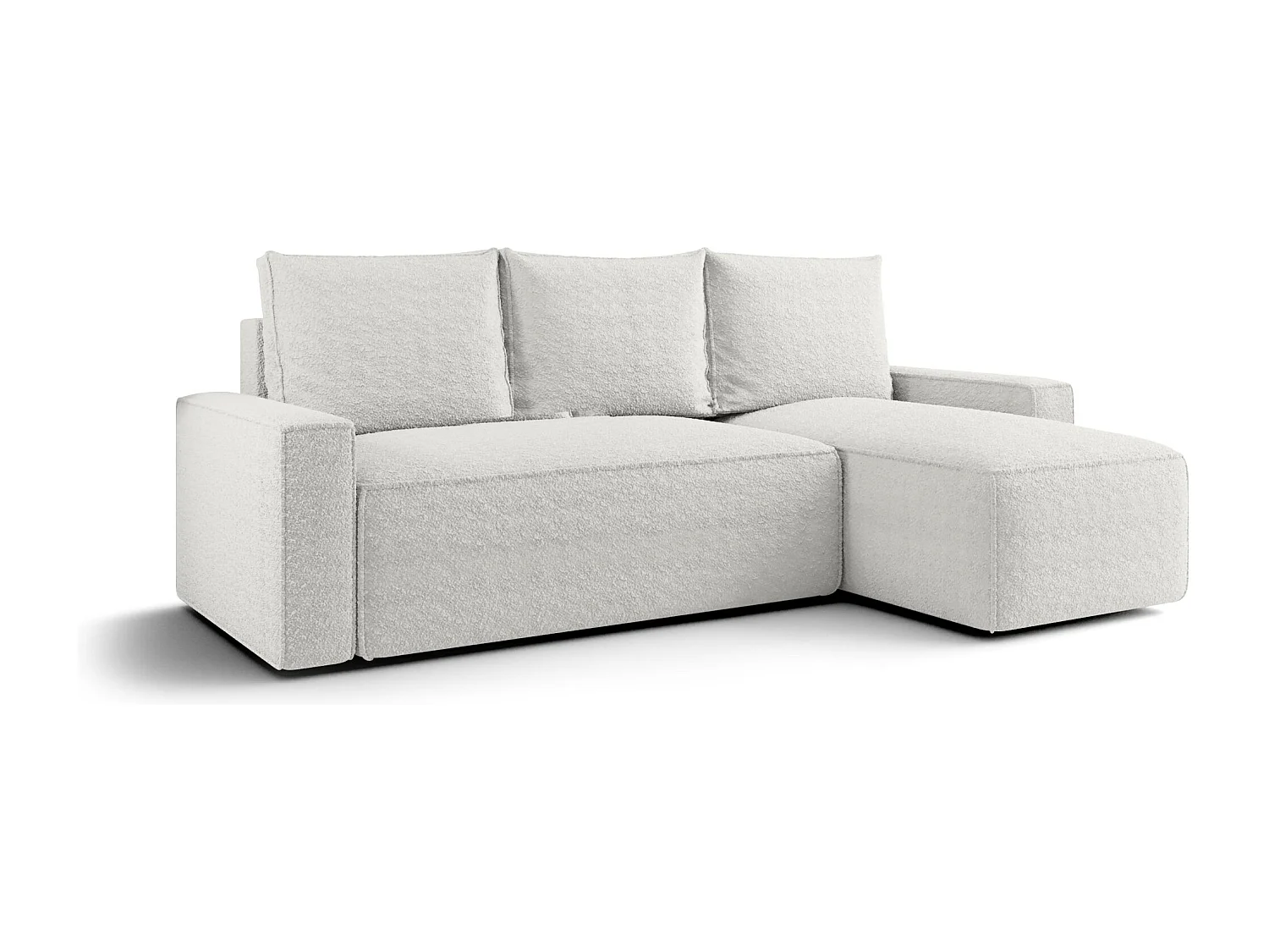 Canapé d'angle HAVANA droit blanc Bukle Quelle 1 - fonction couchage, coffre à literie