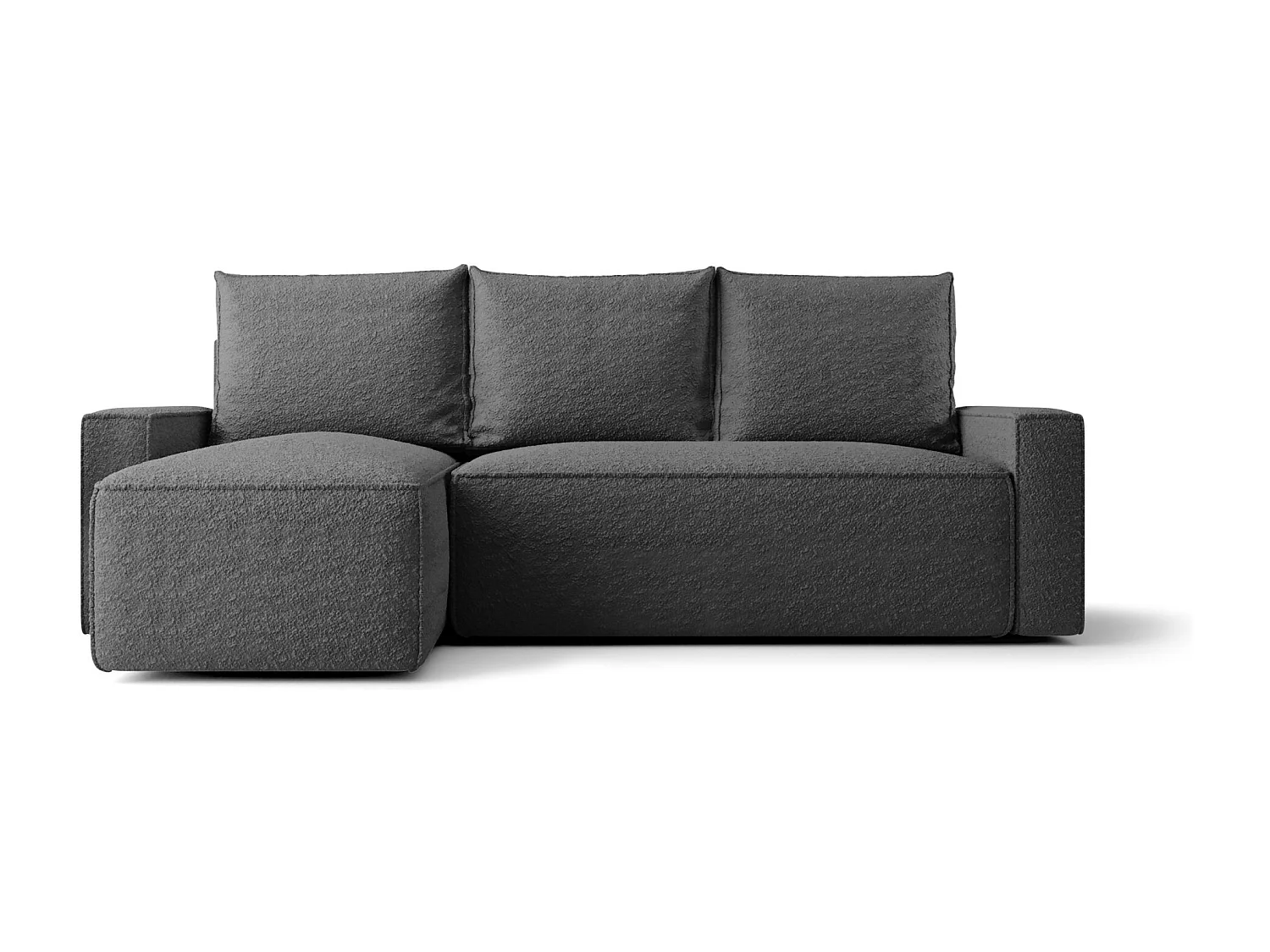 Canapé d'angle HAVANA gauche gris foncé Bukle Quelle 92 - fonction couchage, coffre à literie