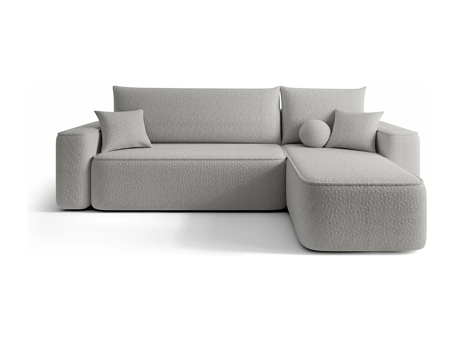 Canapé d'angle TEXAS droit gris Bukle Quelle 83 - fonction couchage, coffre à literie