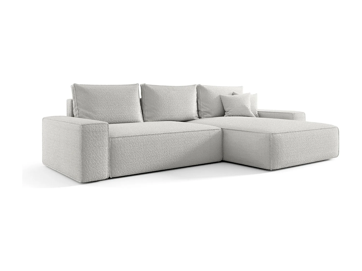 Canapé d'angle CALIFORNIA droit blanc Bukle Quelle 1 - fonction couchage, coffre à literie
