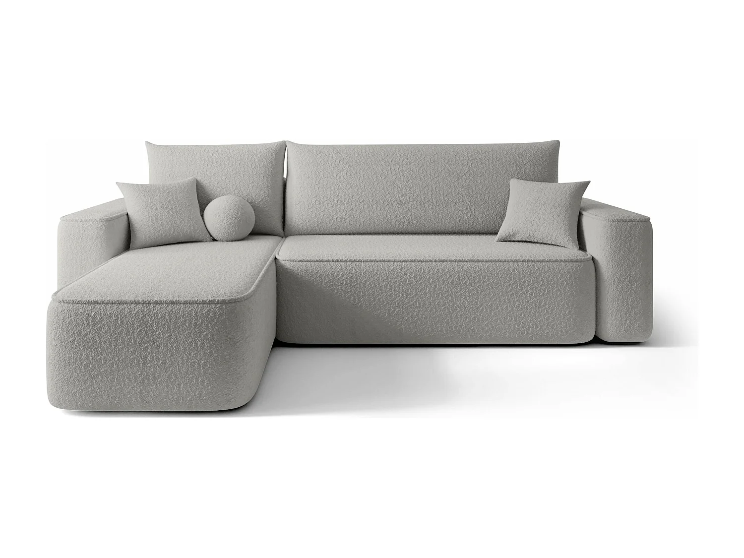 Canapé d'angle TEXAS gauche gris Bukle Quelle 83 - fonction couchage, coffre à literie