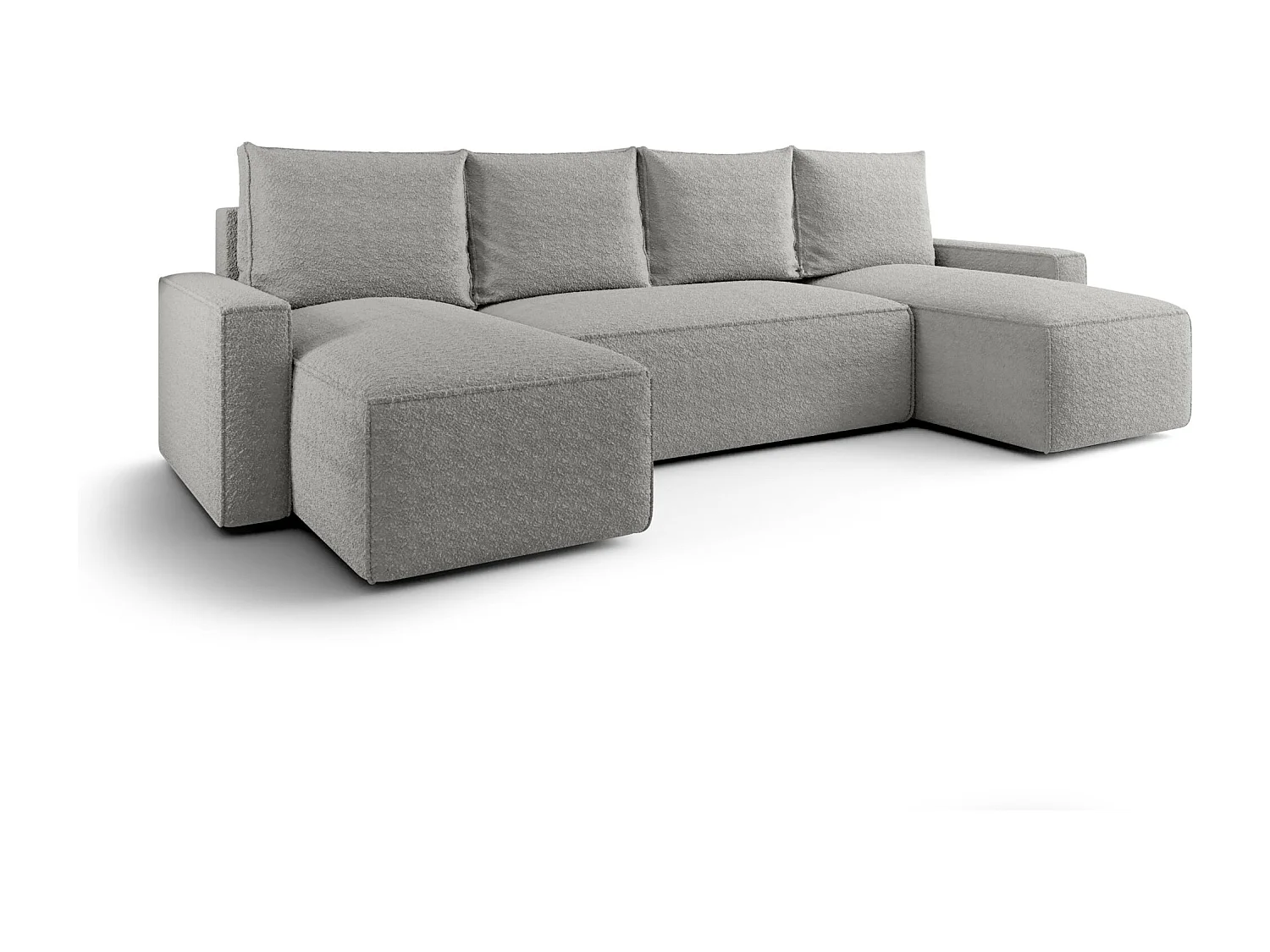 Canapé d'angle HAVANA en U gris Bukle Quelle 83 - fonction couchage, coffre à literie