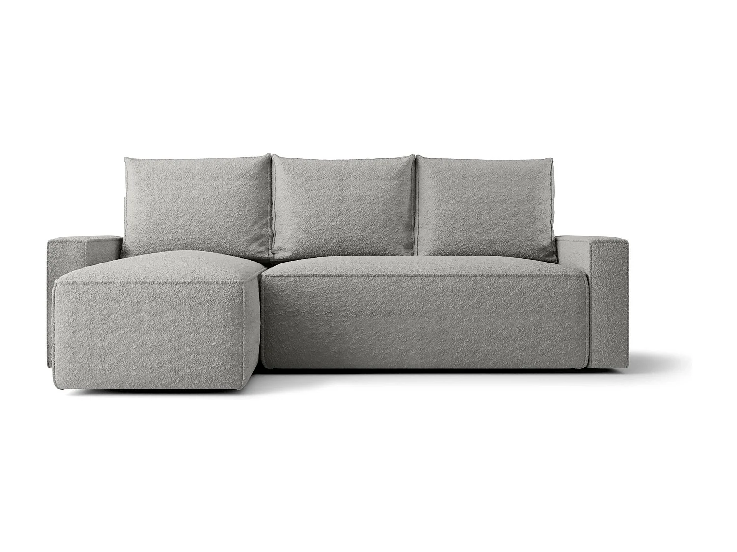 Canapé d'angle HAVANA gauche gris Bukle Quelle 83 - fonction couchage, coffre à literie