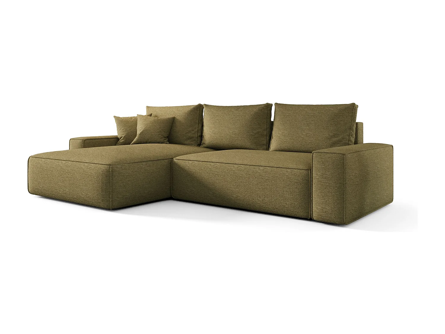 Canapé d'angle CALIFORNIA gauche Zolty tricot Aragon 35 - fonction couchage, coffre à literie