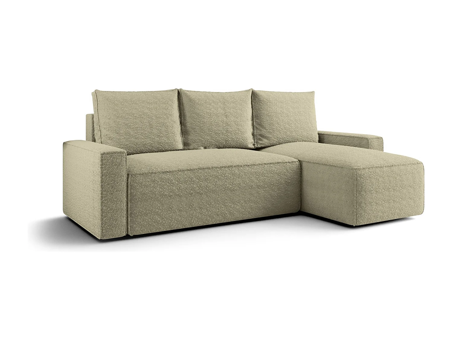 Canapé d'angle HAVANA droit beige foncé Bukle Quelle 6 - fonction couchage, coffre à literie