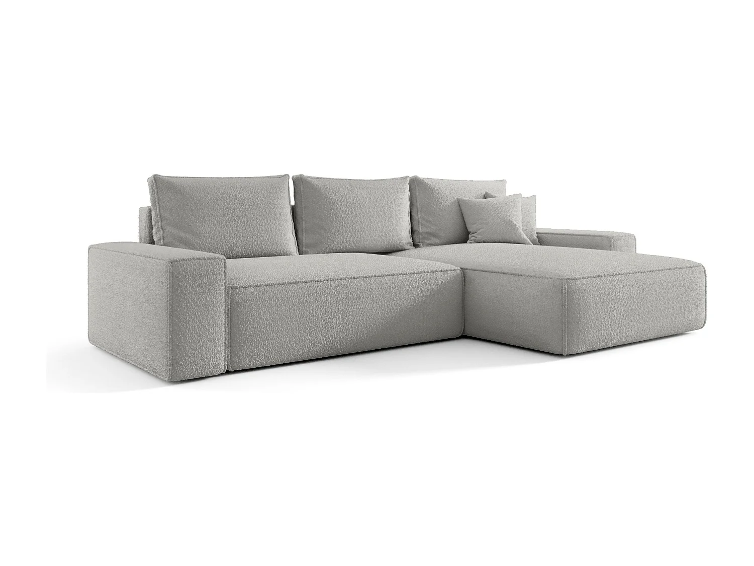 Canapé d'angle CALIFORNIA droit gris Bukle Quelle 83 - fonction couchage, coffre à literie