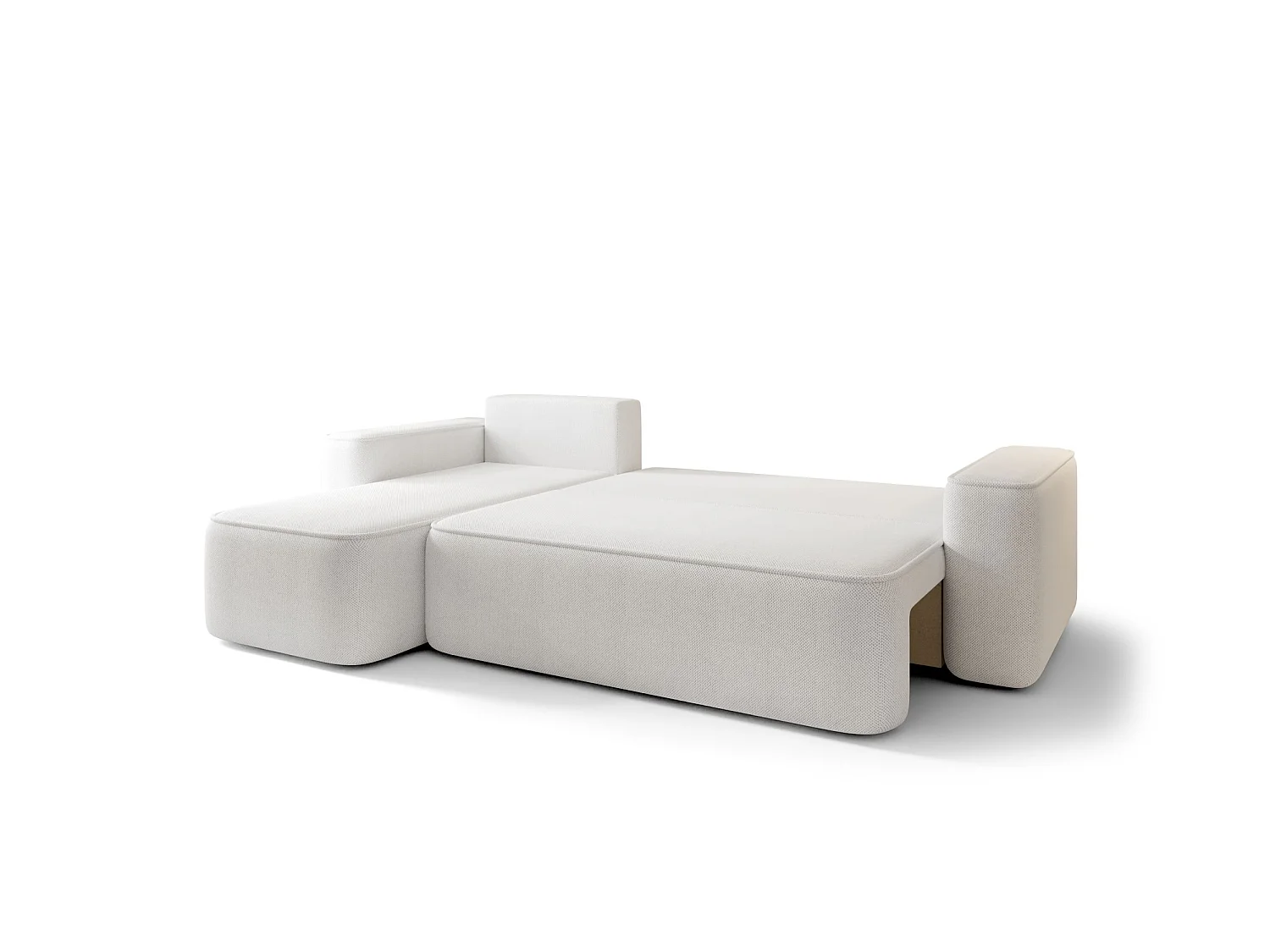 Canapé d’angle tissu convertible avec coffre intégré CENA-Noir-angle gauche
