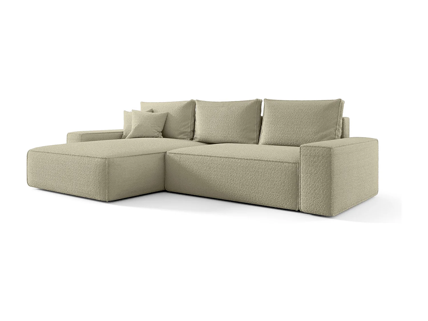 Canapé d'angle CALIFORNIA gauche beige foncé Bukle Quelle 6 - fonction couchage, coffre à literie