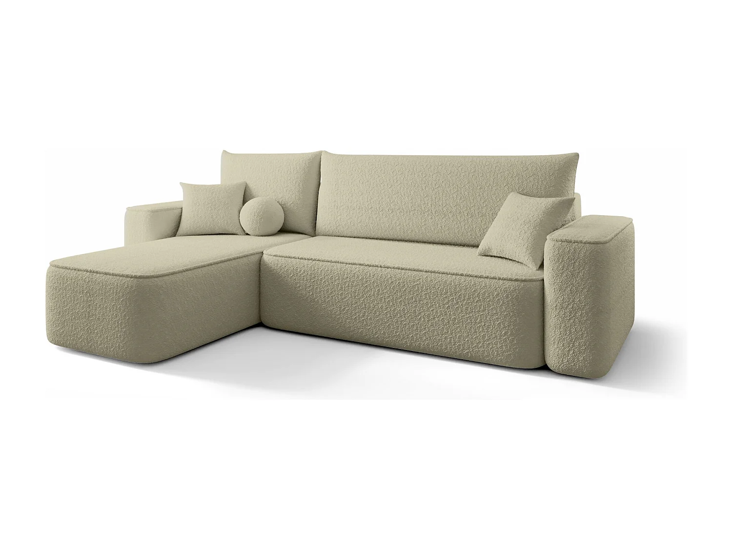 Canapé d'angle TEXAS gauche beige foncé Bukle Quelle 6 - fonction couchage, coffre à literie