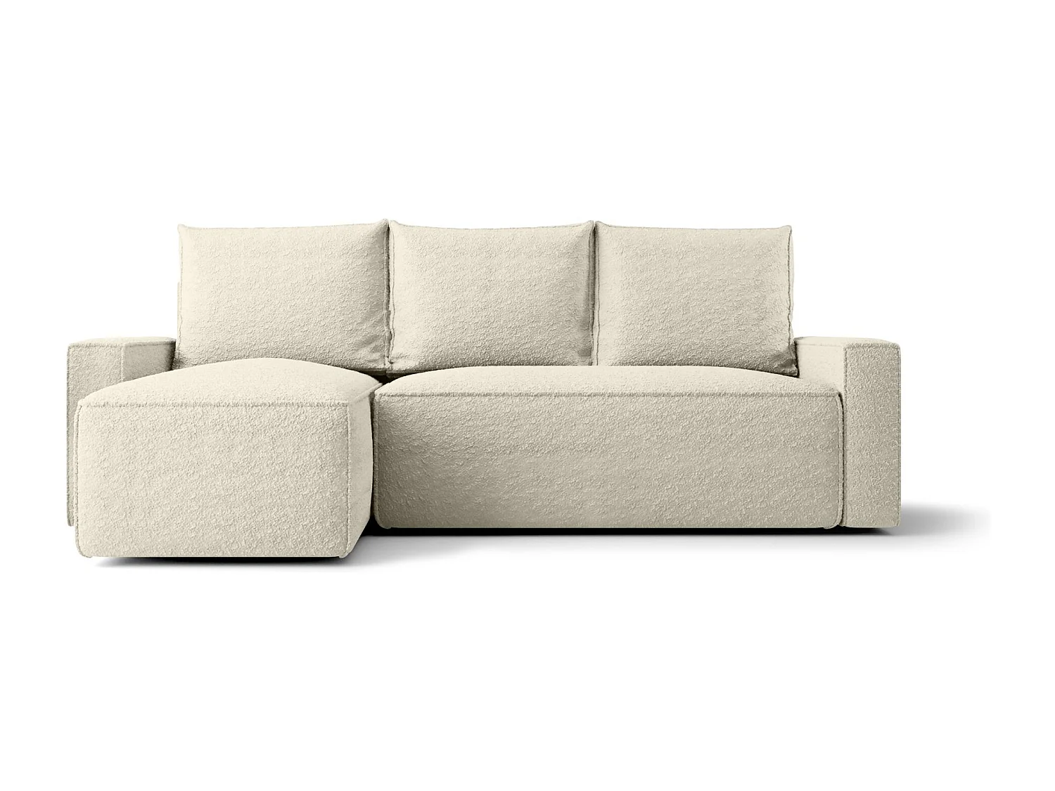Canapé d'angle HAVANA gauche beige Bukle Quelle 3 - fonction couchage, coffre à literie