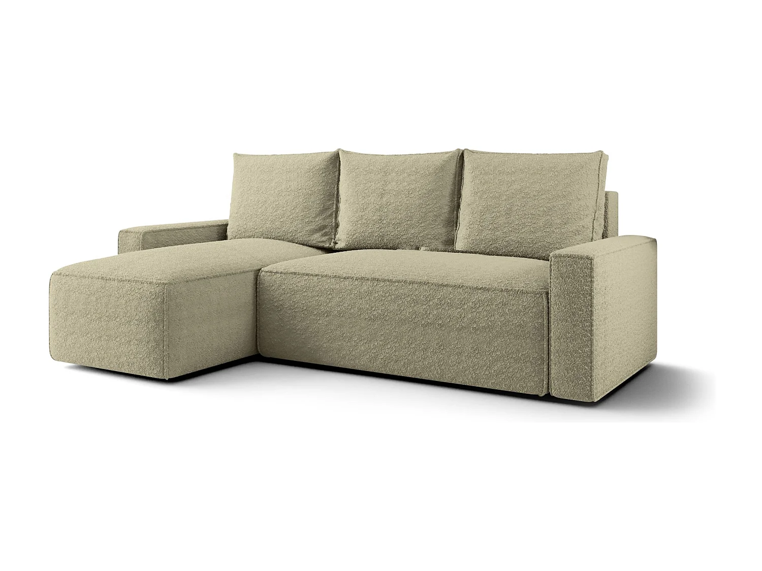 Canapé d'angle HAVANA gauche beige foncé Bukle Quelle 6 - fonction couchage, coffre à literie