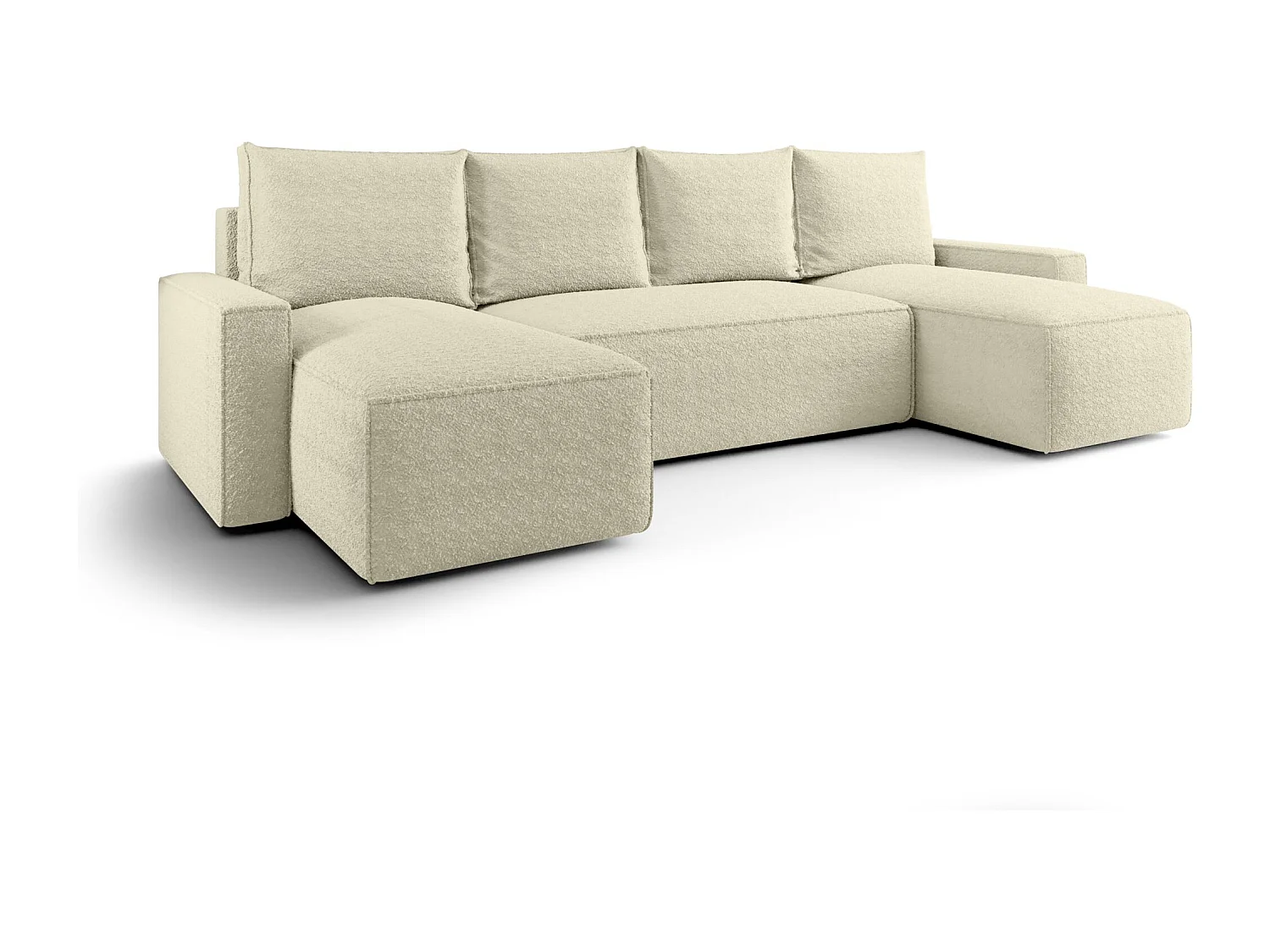 Canapé d'angle HAVANA en U Jasny Bezowy Bukle Quelle 2 - fonction couchage, coffre à literie