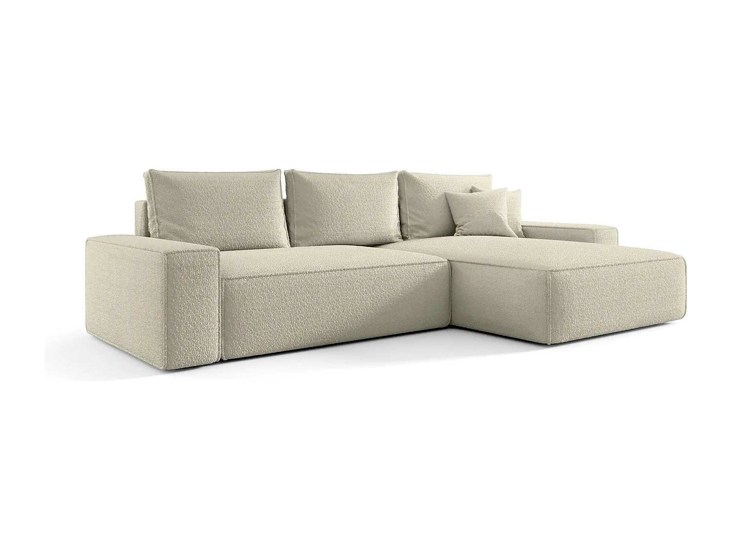 Canapé d'angle CALIFORNIA droit beige Bukle Quelle 3 - fonction couchage, coffre à literie
