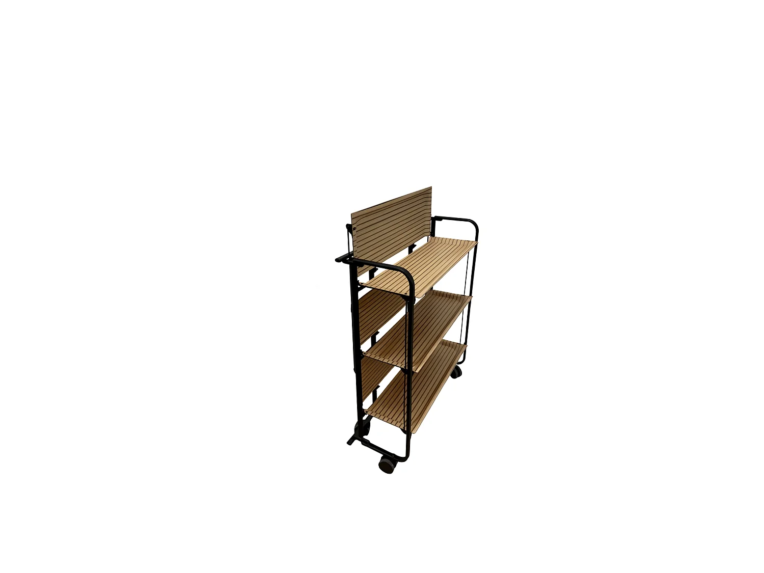 Carrito auxiliar plegable BAUHAUS negro con ruedas – 3 niveles y 3 posiciones