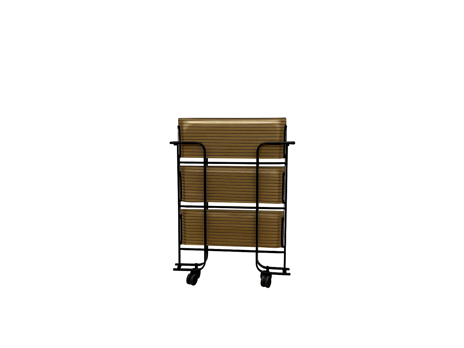 Carrito auxiliar plegable BAUHAUS negro con ruedas – 3 niveles y 3 posiciones