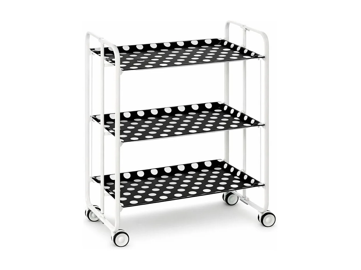 Carrito auxiliar plegable BAUHAUS blanco con ruedas – 3 niveles y 3 posiciones