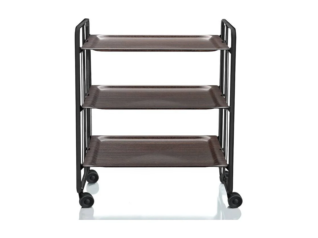 Carrito auxiliar plegable BAUHAUS negro con ruedas – 3 niveles y 3 posiciones