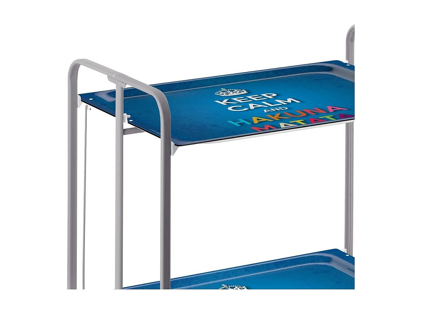 Carrito auxiliar plegable BAUHAUS con ruedas – Armazón metálico gris, 2 niveles, 4 posiciones ajustables