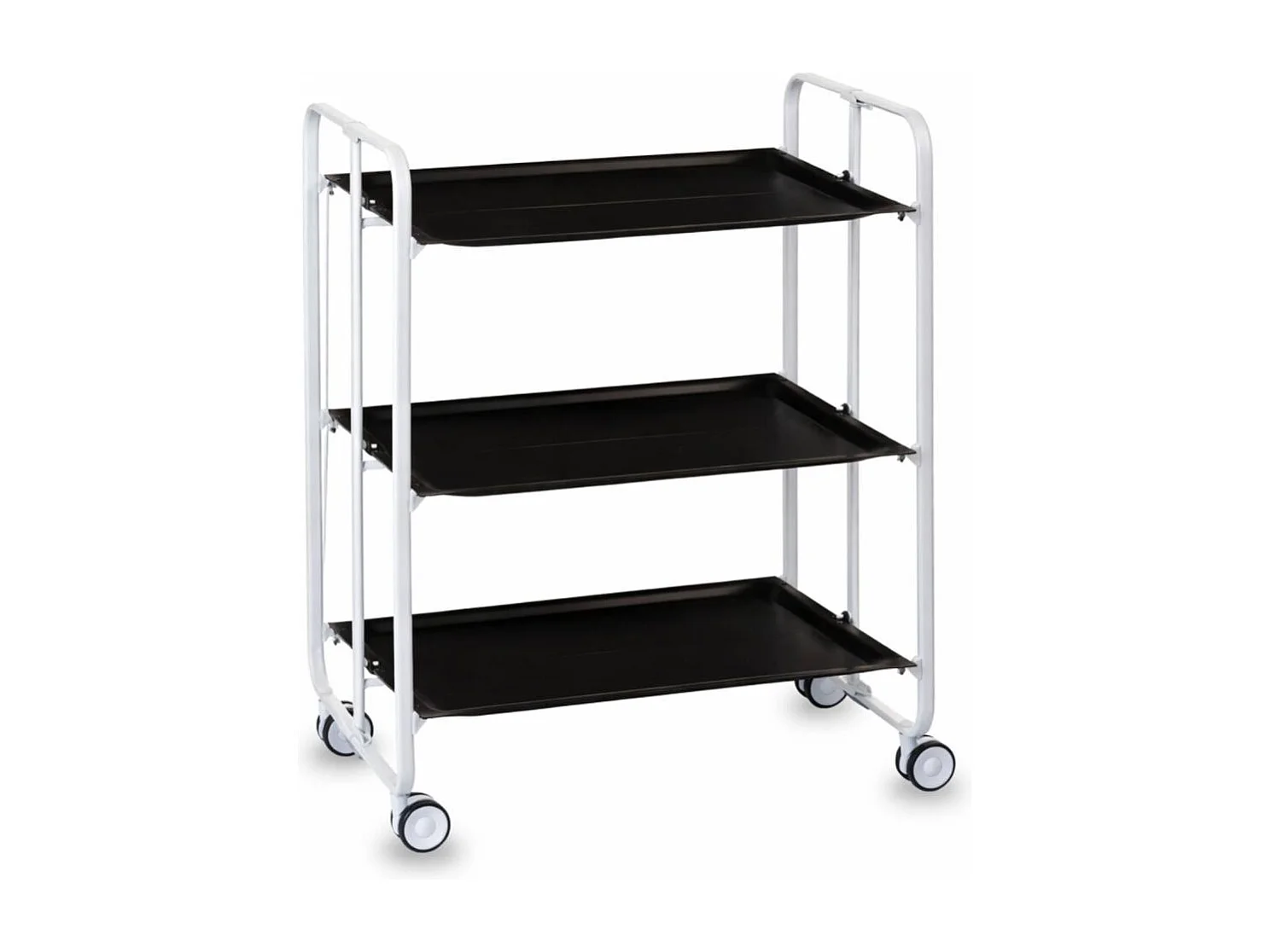 Carrito auxiliar plegable BAUHAUS blanco con ruedas – 3 niveles y 3 posiciones