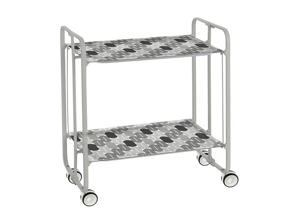 Carrito auxiliar plegable BAUHAUS con ruedas – Armazón metálico gris, 2 niveles, 4 posiciones ajustables