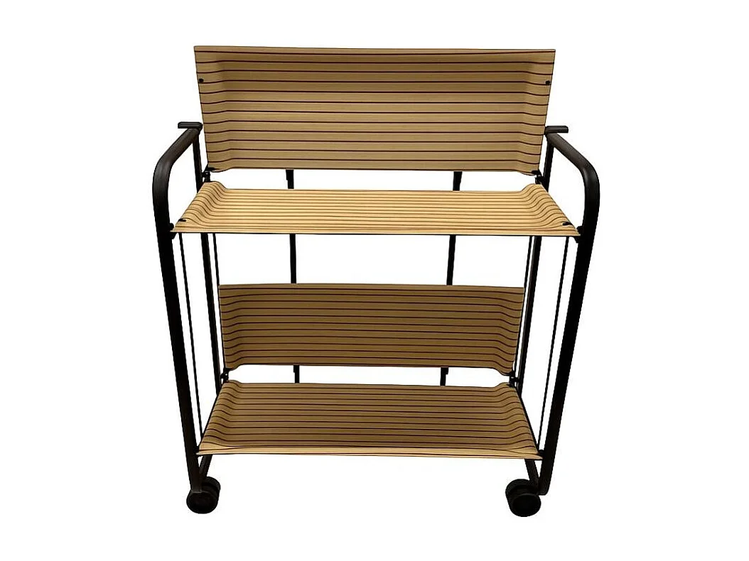 Carrito auxiliar plegable BAUHAUS negro con ruedas – 2 niveles y 4 posiciones