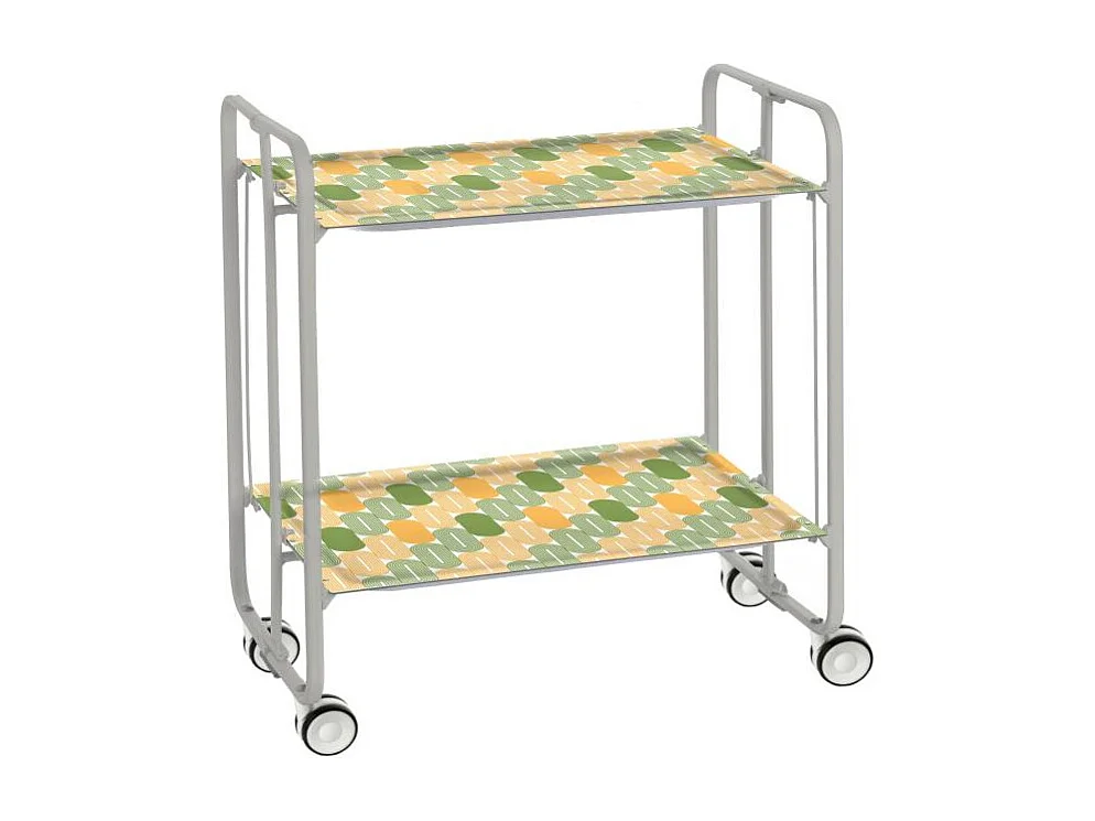 Carrito auxiliar plegable BAUHAUS con ruedas – Armazón metálico gris, 2 niveles, 4 posiciones ajustables
