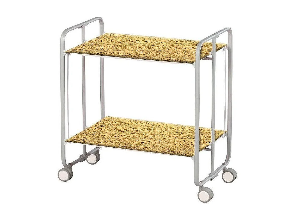 Carrito auxiliar plegable BAUHAUS con ruedas – Armazón metálico gris, 2 niveles, 4 posiciones ajustables