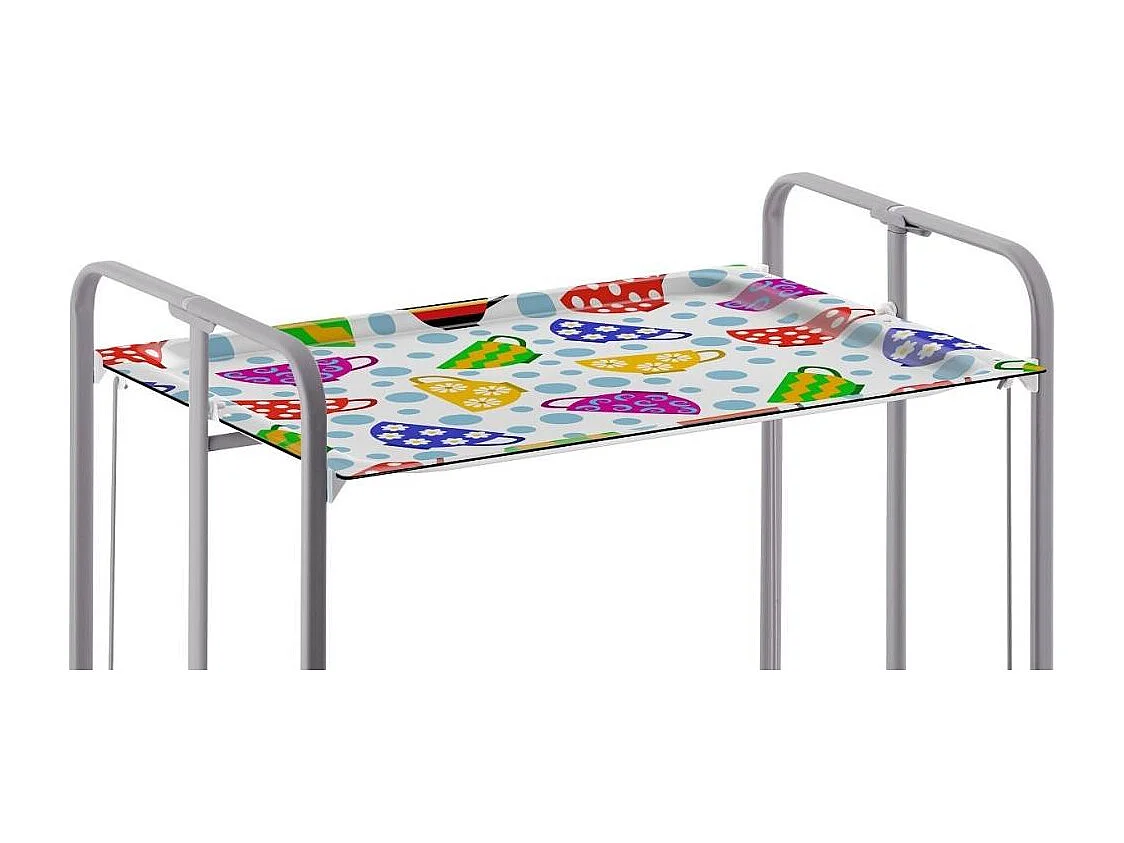 Carrito auxiliar plegable BAUHAUS con ruedas – Armazón metálico gris, 2 niveles, 4 posiciones ajustables