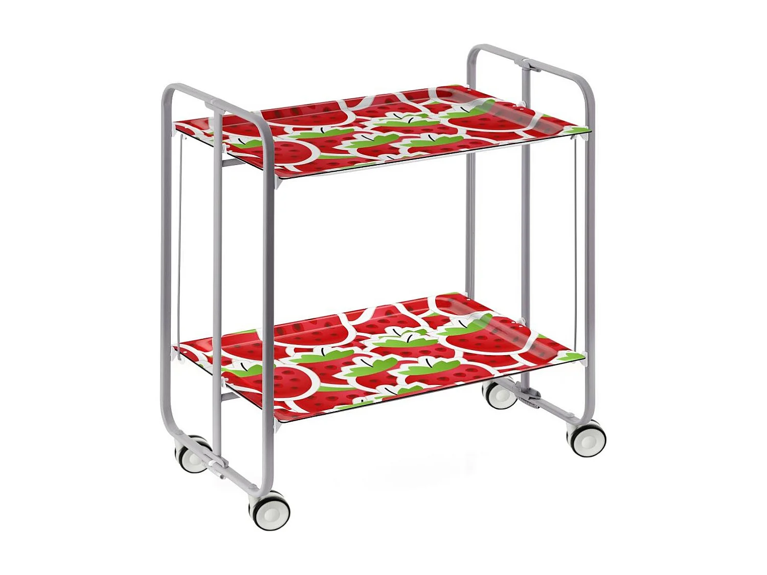 Carrito auxiliar plegable BAUHAUS con ruedas – Armazón metálico gris, 2 niveles, 4 posiciones ajustables
