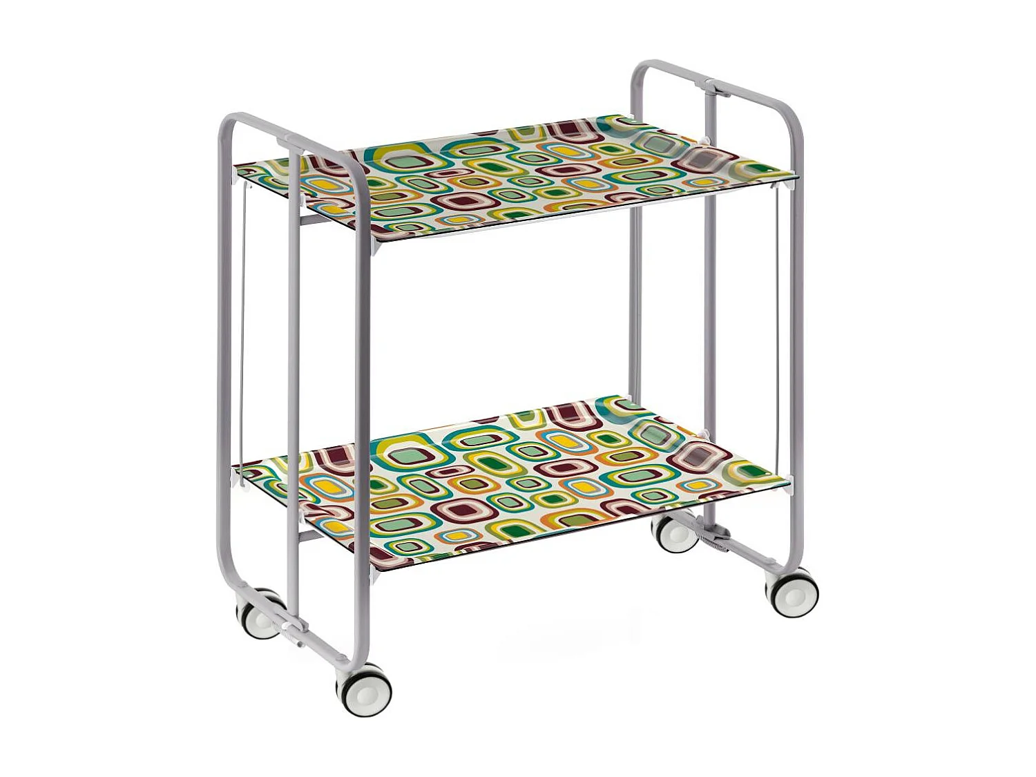 Carrito auxiliar plegable BAUHAUS con ruedas – Armazón metálico gris, 2 niveles, 4 posiciones ajustables