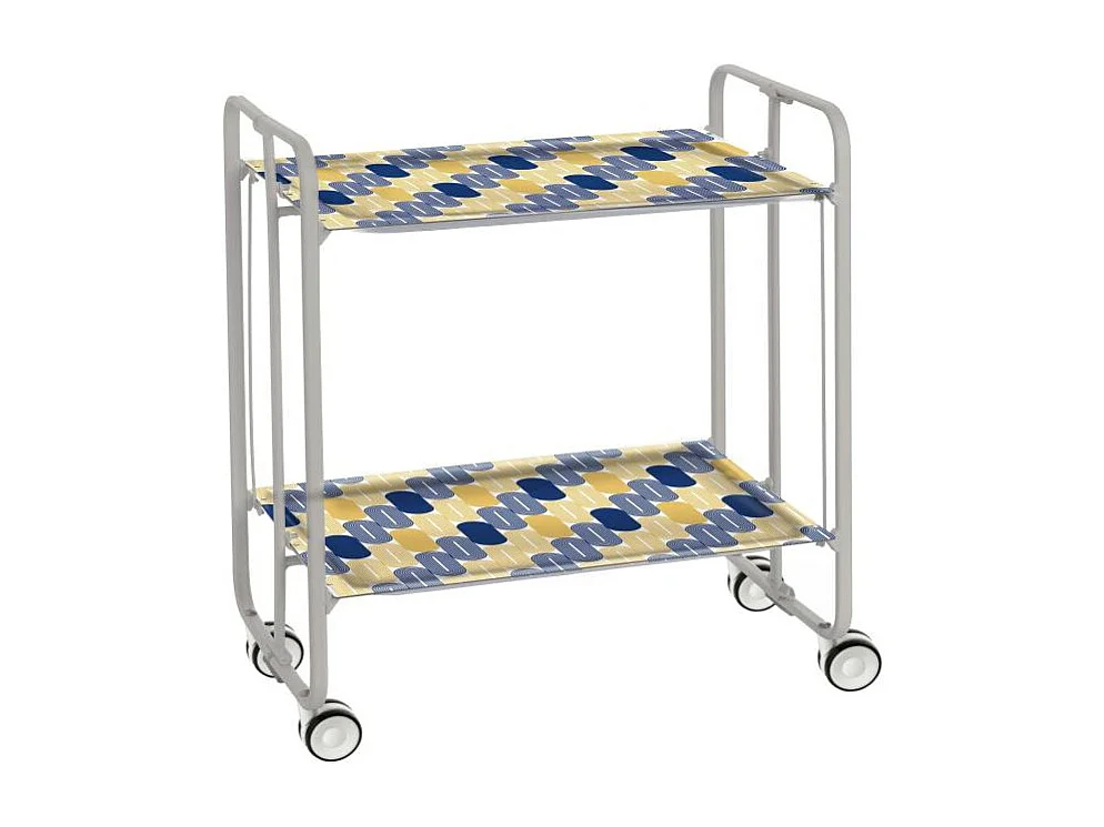 Carrito auxiliar plegable BAUHAUS con ruedas – Armazón metálico gris, 2 niveles, 4 posiciones ajustables