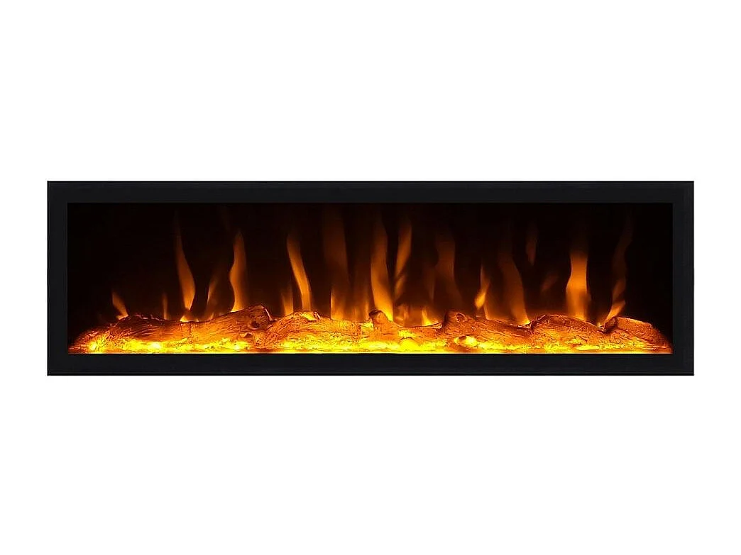 Estantería Kroma 8 estantes con chimenea izquierda negro/roble 186x230x25 cm