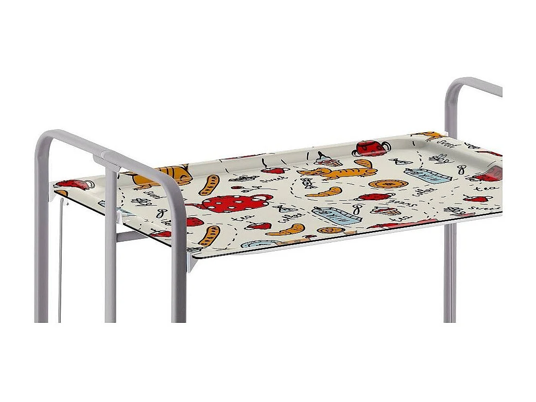 Carrito auxiliar plegable BAUHAUS con ruedas – Armazón metálico gris, 2 niveles, 4 posiciones ajustables