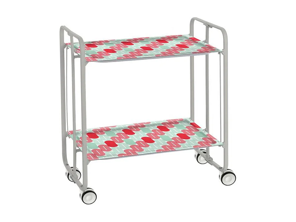 Carrito auxiliar plegable BAUHAUS con ruedas – Armazón metálico gris, 2 niveles, 4 posiciones ajustables
