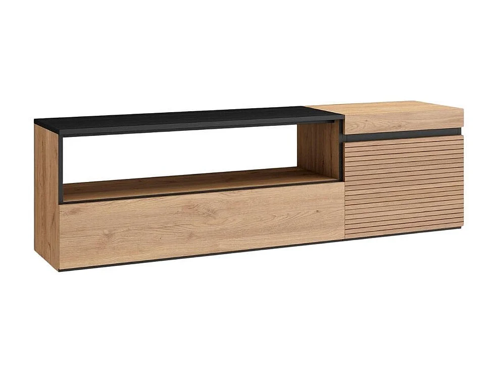 Mueble de TV Kroma diseño flotante compartimento izquierda natural 45x152,5x34,6 cm