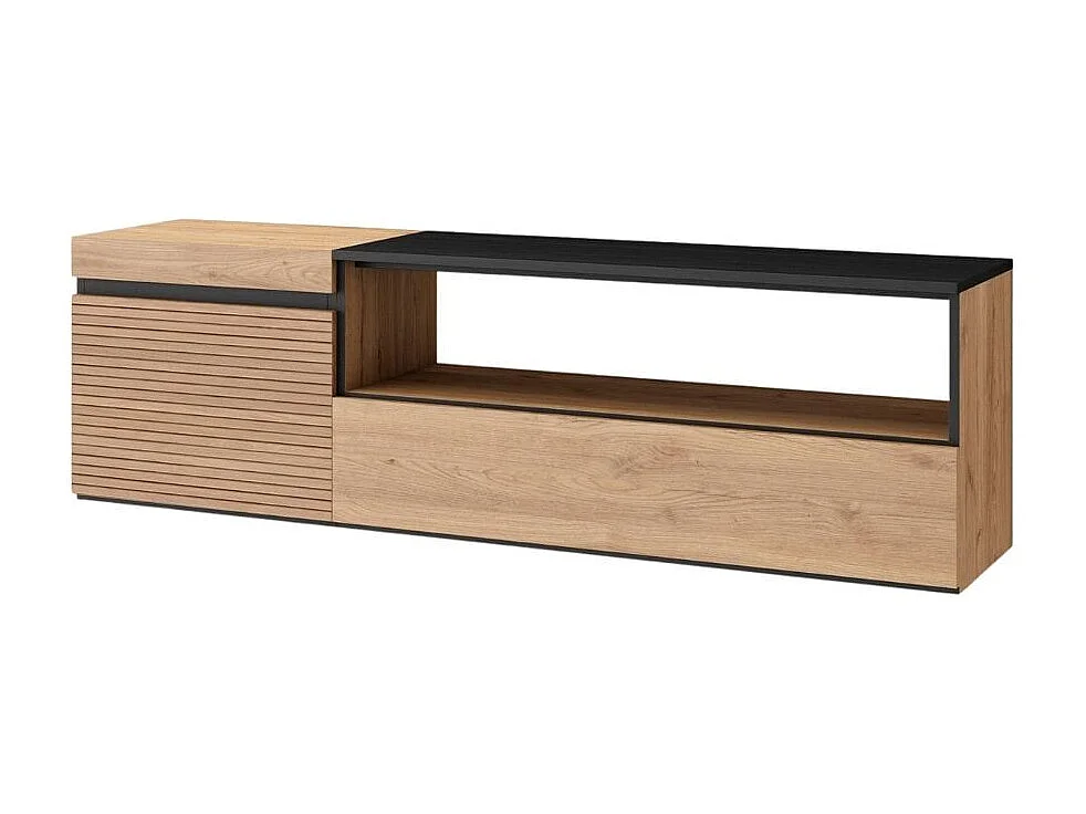 Mueble de TV Kroma diseño flotante compartimento derecha natural 45x152,5x34,6 cm