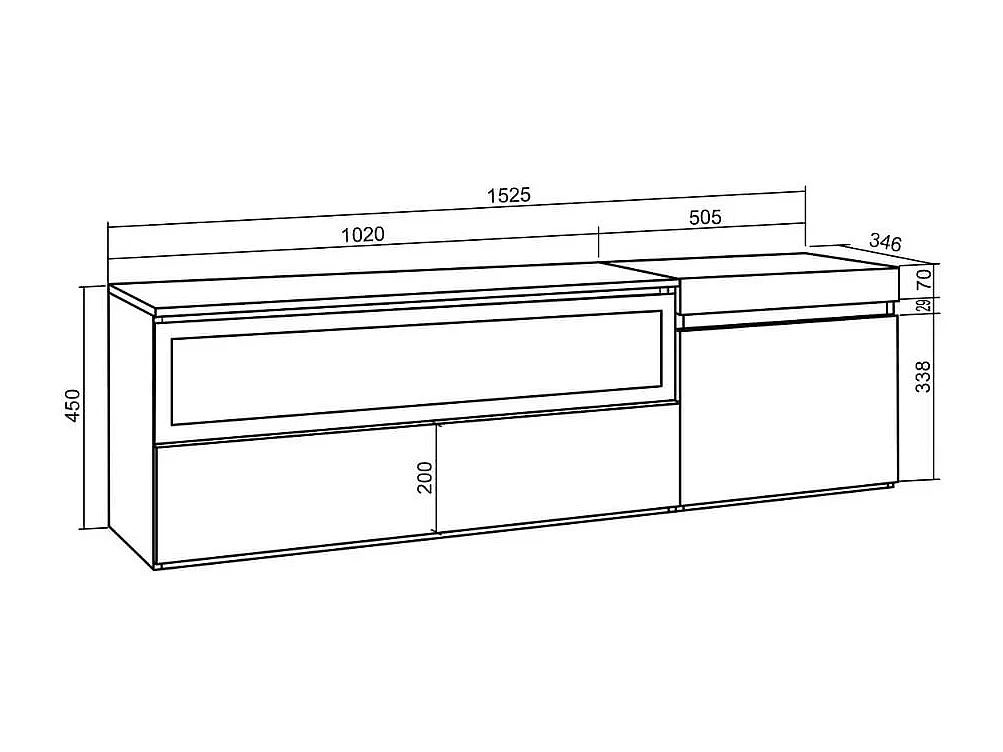 Mueble de TV Kroma diseño flotante con chimenea izquierda gris 45x152,5x34,6 cm