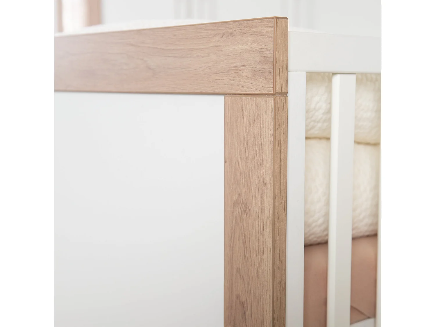 roba Chambre Bébé Malo - Lit Bébé/Enfant 70x140, Armoire & Commode À Langer - Blanc / Décor Chêne