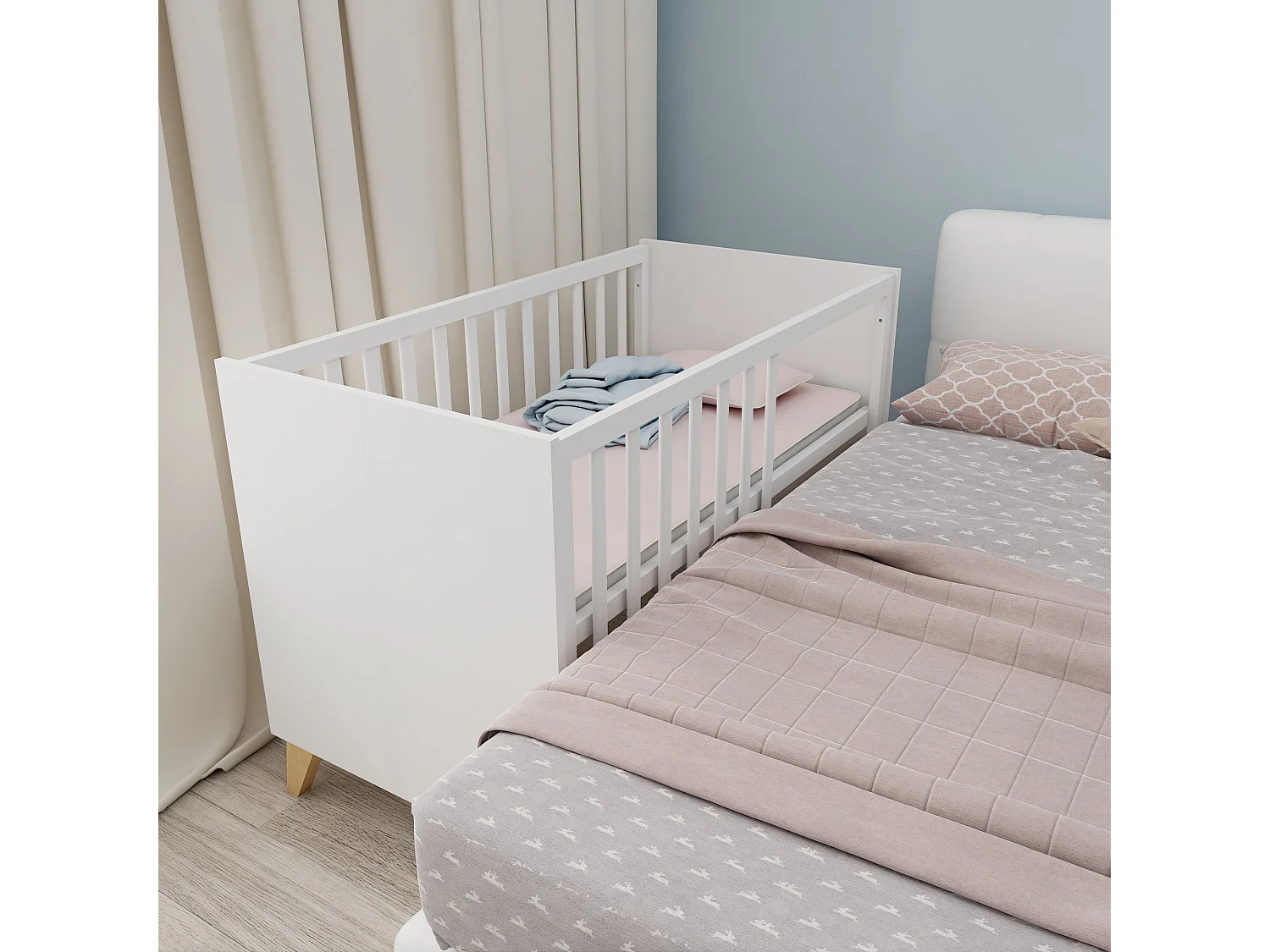 roba Lit bébé et lit cododo 60 x 120 cm Leon