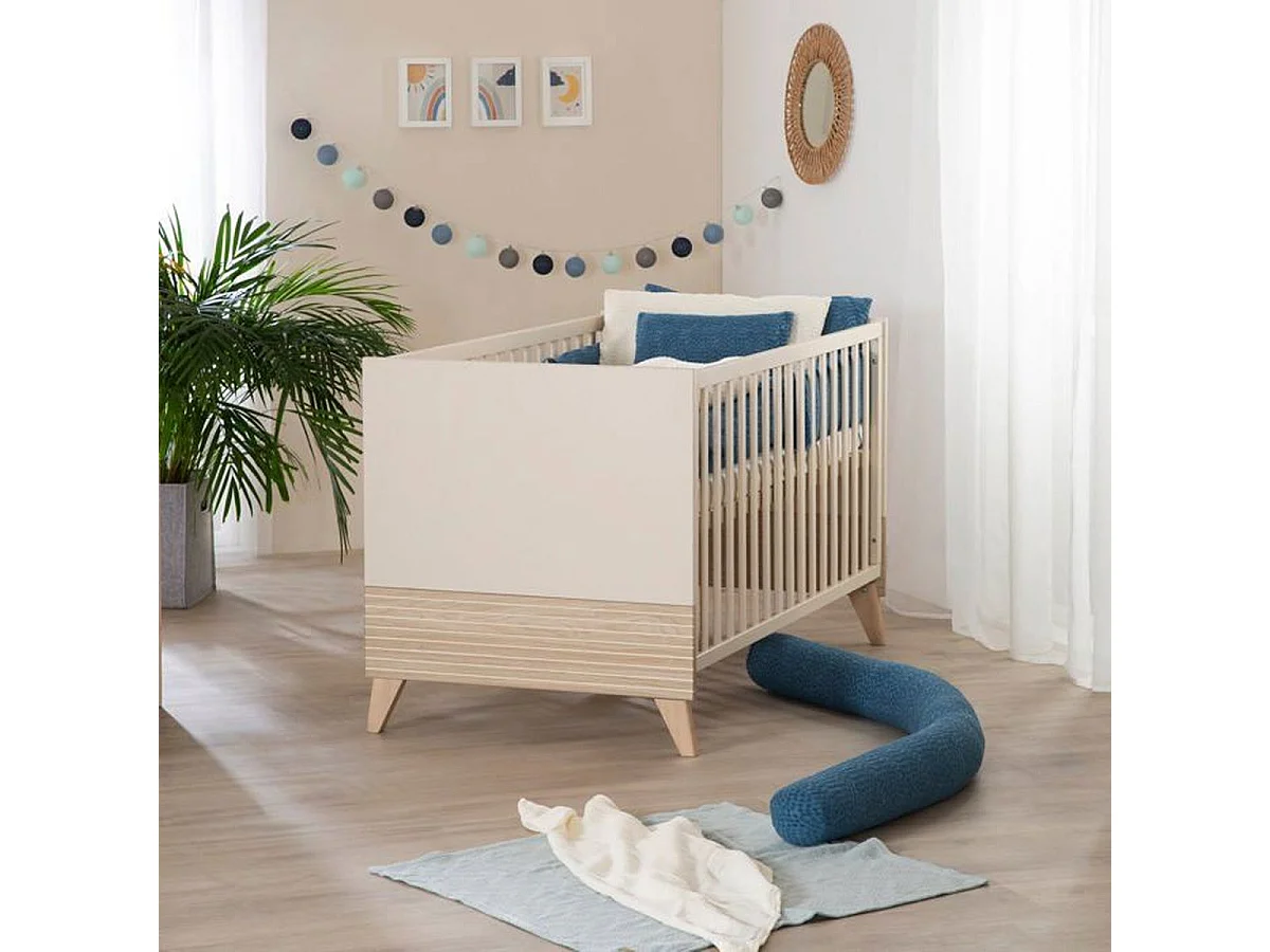 ROBA Sidney - Ensemble chambre bébé 2 pièces : Lit combiné 70x140 cm et commode à langer