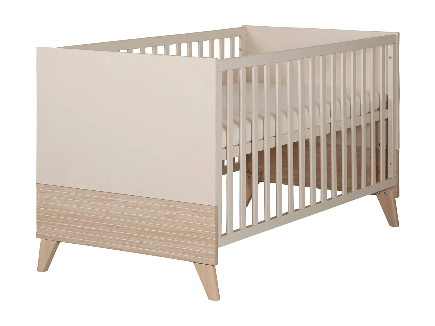 roba Chambre Bébé Sidney 3 Pièces - Lit Bébé/Enfant 70 x 140 cm + Commode À Langer + Armoire - Cachemire / Chêne