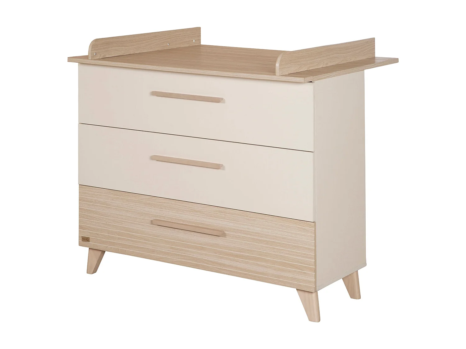 roba Chambre Bébé Sidney 3 Pièces - Lit Bébé/Enfant 70 x 140 cm + Commode À Langer + Armoire - Cachemire / Chêne
